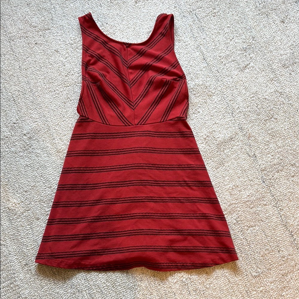 Free People Burnt Orange A-Line Mini Dress Sleeveless Scoop Neck, size XS